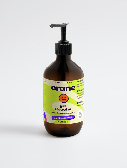 Gel lavant mains & corps, patchouli & vanille ambrée