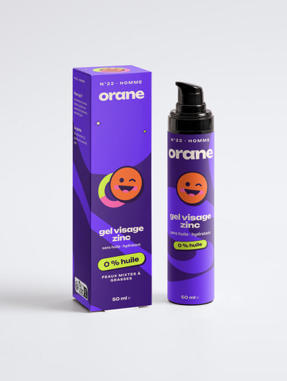 Gel visage au zinc sans huile pour hommes