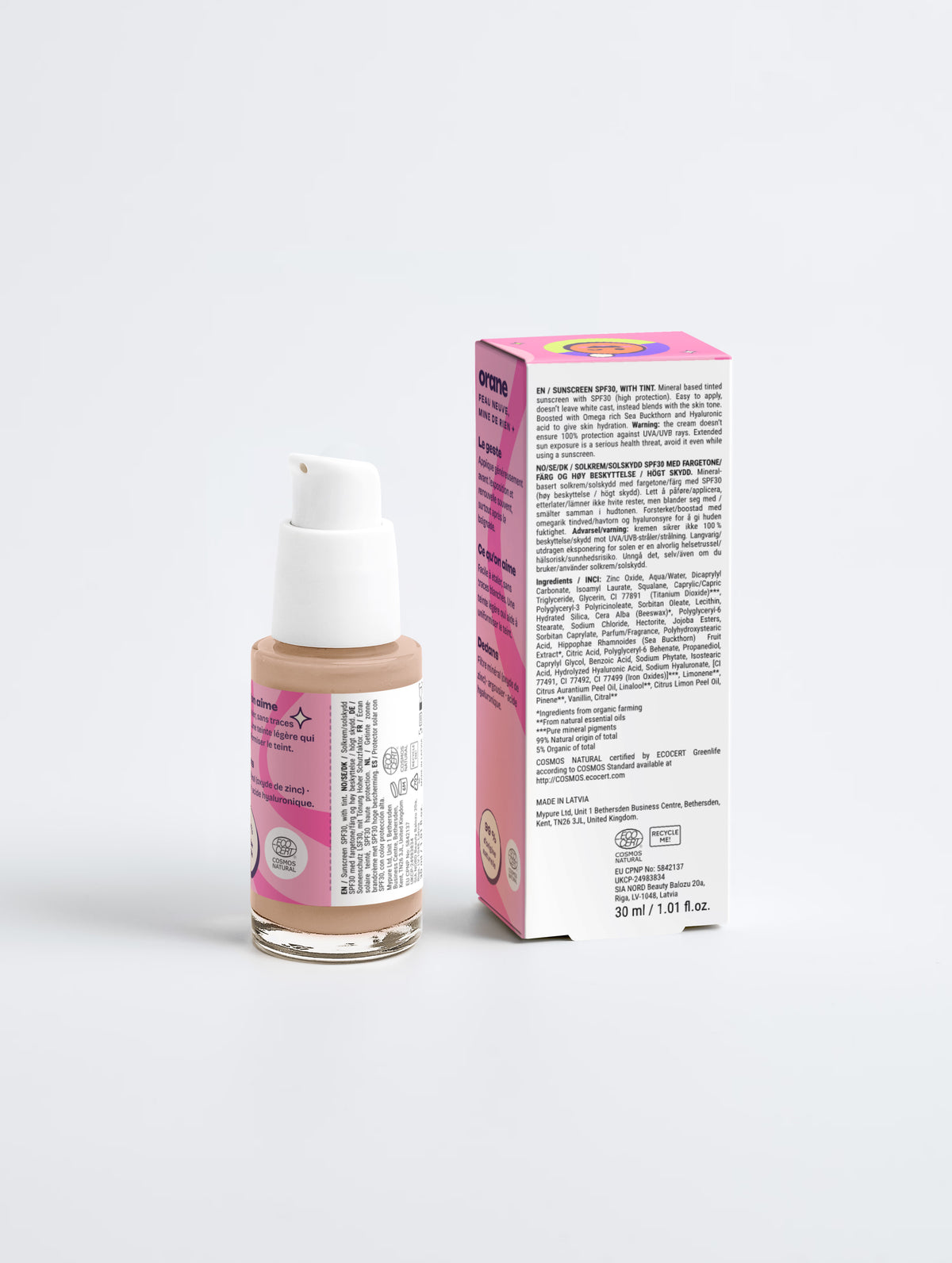 Crème solaire teintée SPF 30