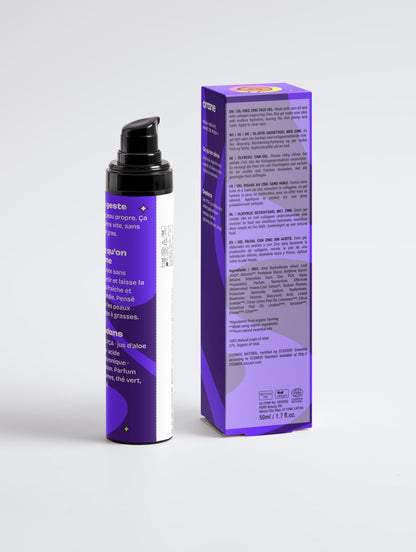 Gel visage au zinc sans huile pour hommes